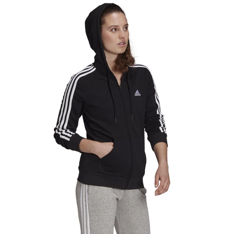 Bluza adidas 3 Stripes FL Full-Zip Hoodie W GM5567 - obrazek 3