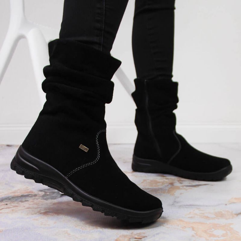 Skórzane botki ocieplane RIEKER W RKR130 - obrazek 37