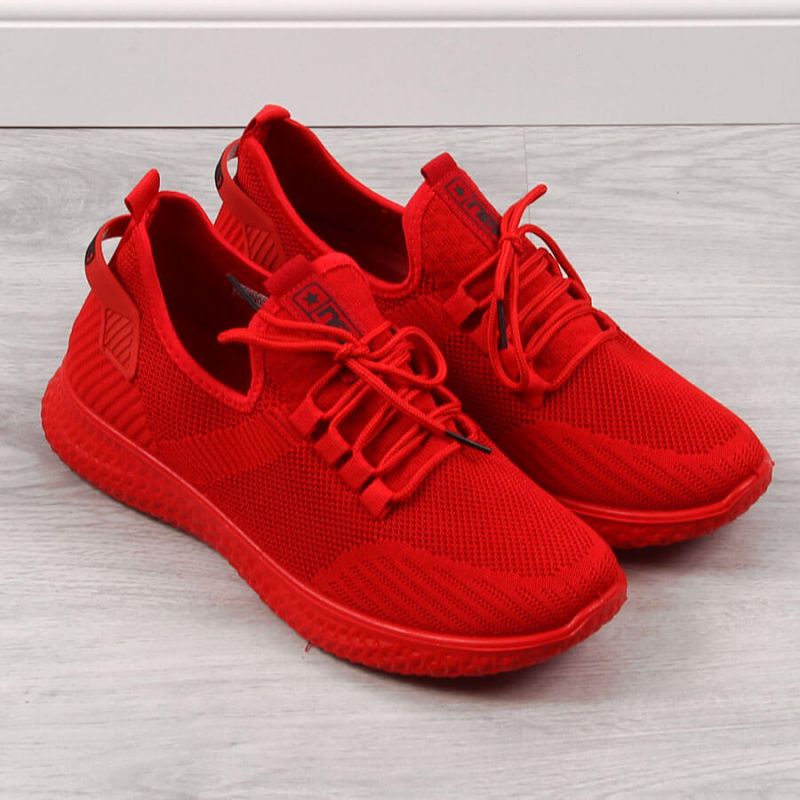 Buty sportowe tekstylne NEWS M EVE266B czerwone - obrazek 3