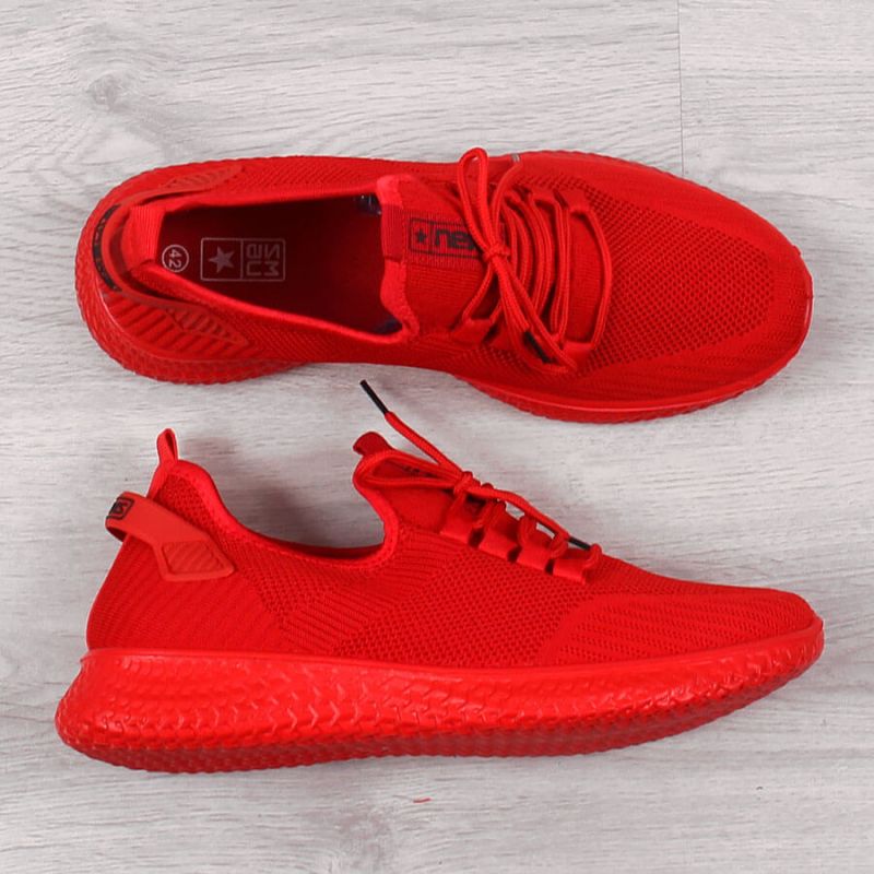 Buty sportowe tekstylne NEWS M EVE266B czerwone - obrazek 4