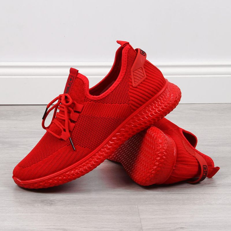 Buty sportowe tekstylne NEWS M EVE266B czerwone - obrazek 9