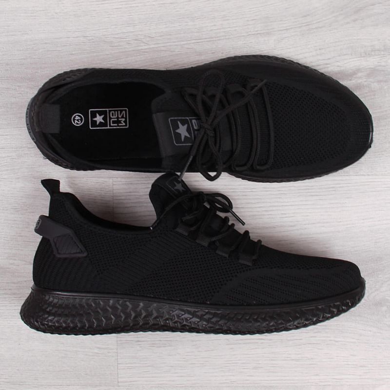 Buty sportowe tekstylne NEWS M EVE266A czarne - obrazek 3