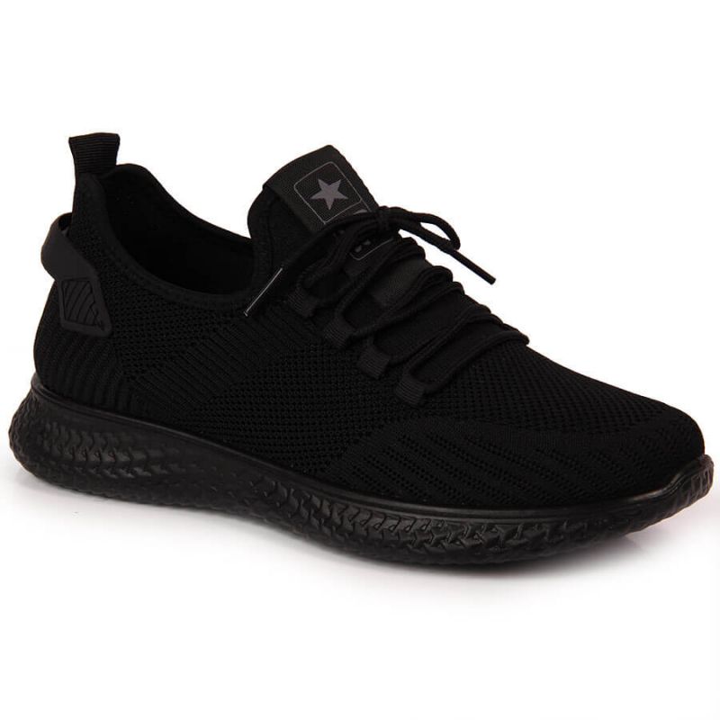 Buty sportowe tekstylne NEWS M EVE266A czarne - obrazek 4
