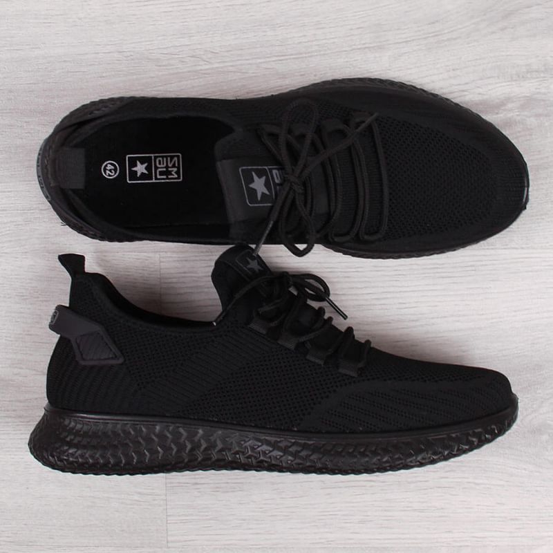 Buty sportowe tekstylne NEWS M EVE266A czarne - obrazek 5