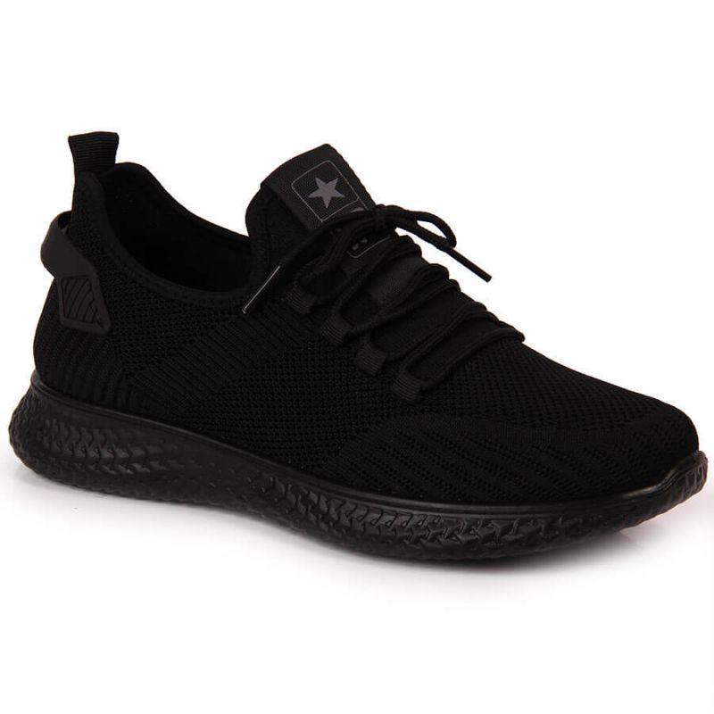 Buty sportowe tekstylne NEWS M EVE266A czarne - obrazek 6