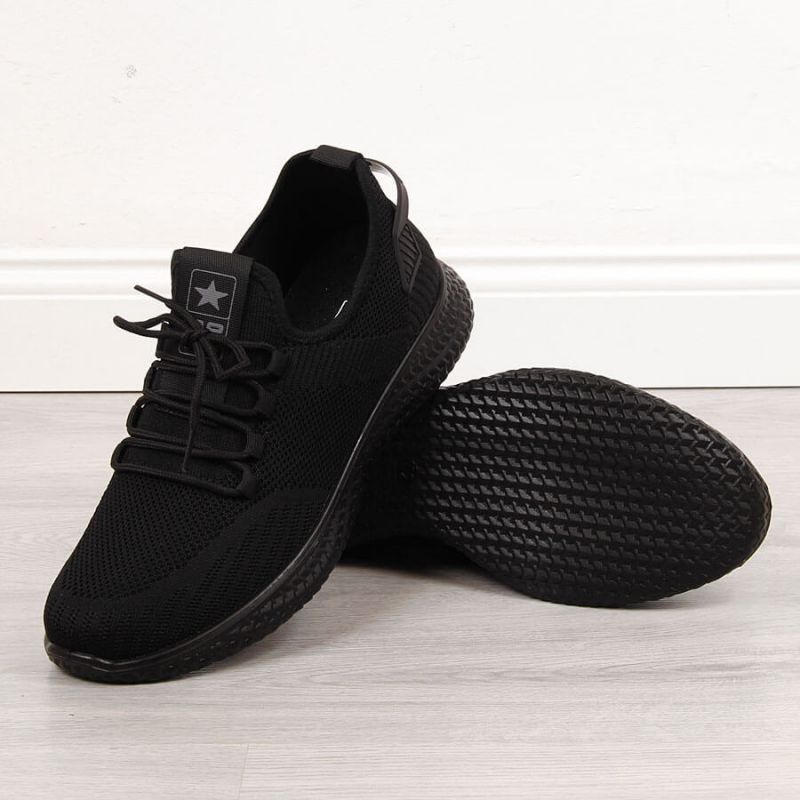 Buty sportowe tekstylne NEWS M EVE266A czarne - obrazek 7