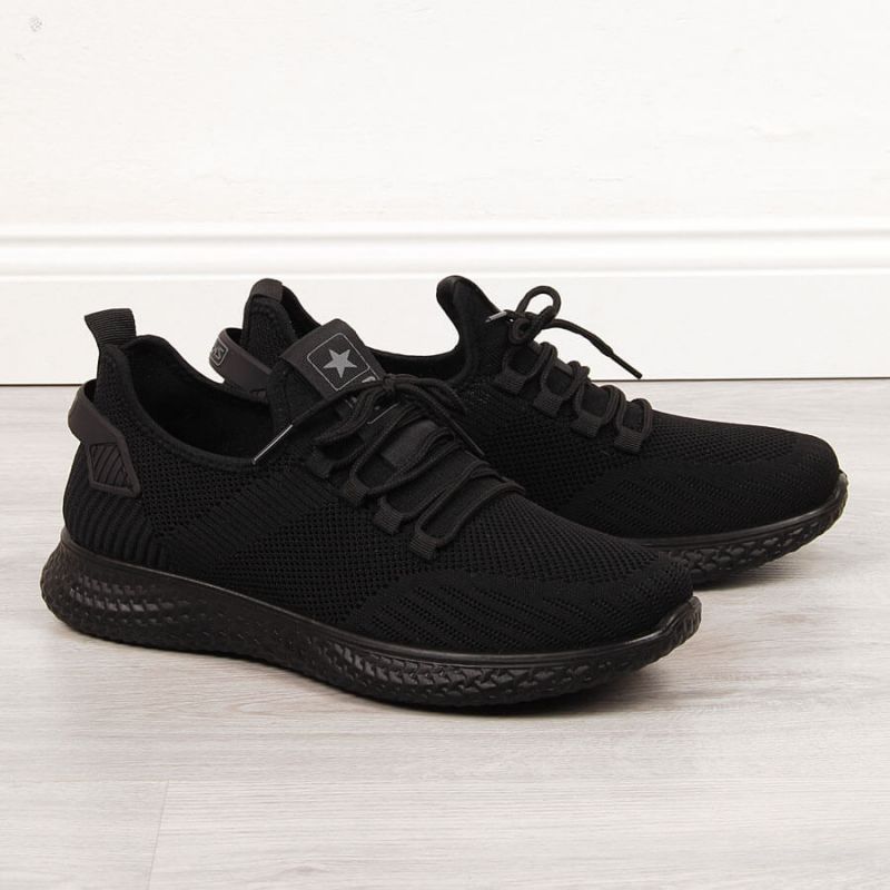 Buty sportowe tekstylne NEWS M EVE266A czarne - obrazek 8