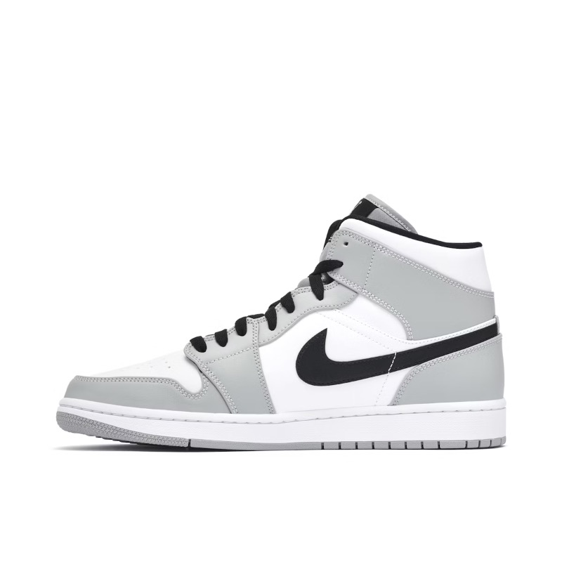 Air Jordan 1 MID Smoke Grey 554724-092 Szare Skórzane - obrazek 2