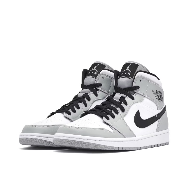 Air Jordan 1 MID Smoke Grey 554724-092 Szare Skórzane - obrazek 3