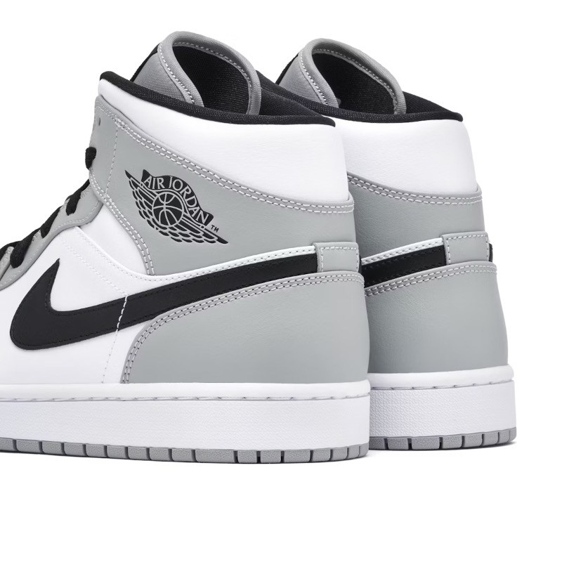 Air Jordan 1 MID Smoke Grey 554724-092 Szare Skórzane - obrazek 4