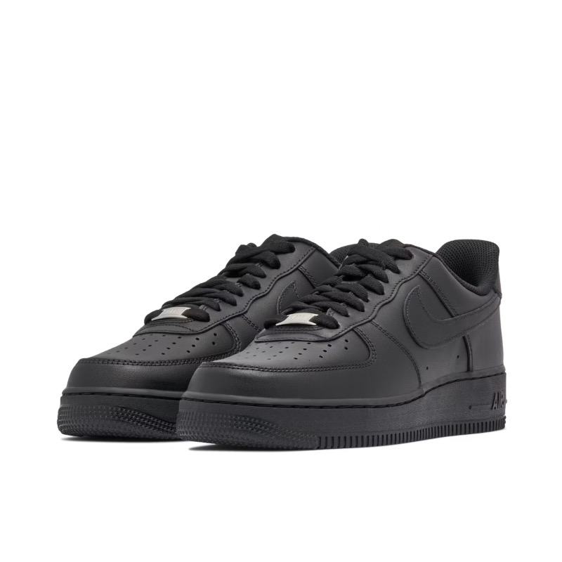 Nike Air Force 1 ’07 Low CW2288-001 Czarne Skórzane - obrazek 3